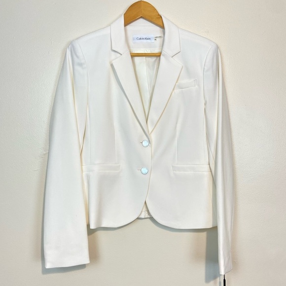NWT Calvin Klein Luxe Stretch 2 Button Notch Lapel Long Sleeve Blazer - Picture 6 of 15